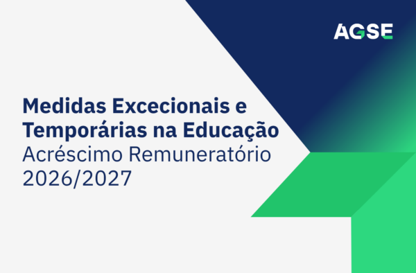 Copilot said: Capa de documento da AGSE com o título “Medidas Excecionais e Temporárias na Educação – Acréscimo Remuneratório 2026/2027”, sobre fundo cinzento e elementos gráficos em azul e verde.